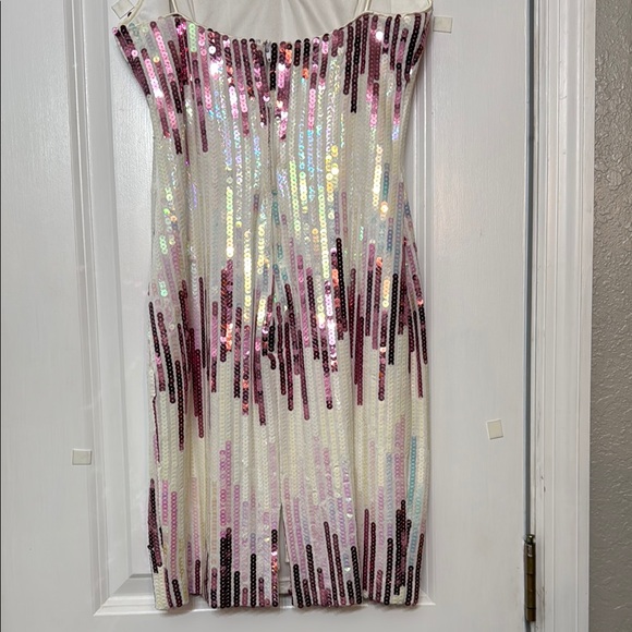 Sequin Pink and White Iridescent Dress - Picture 2 of 2